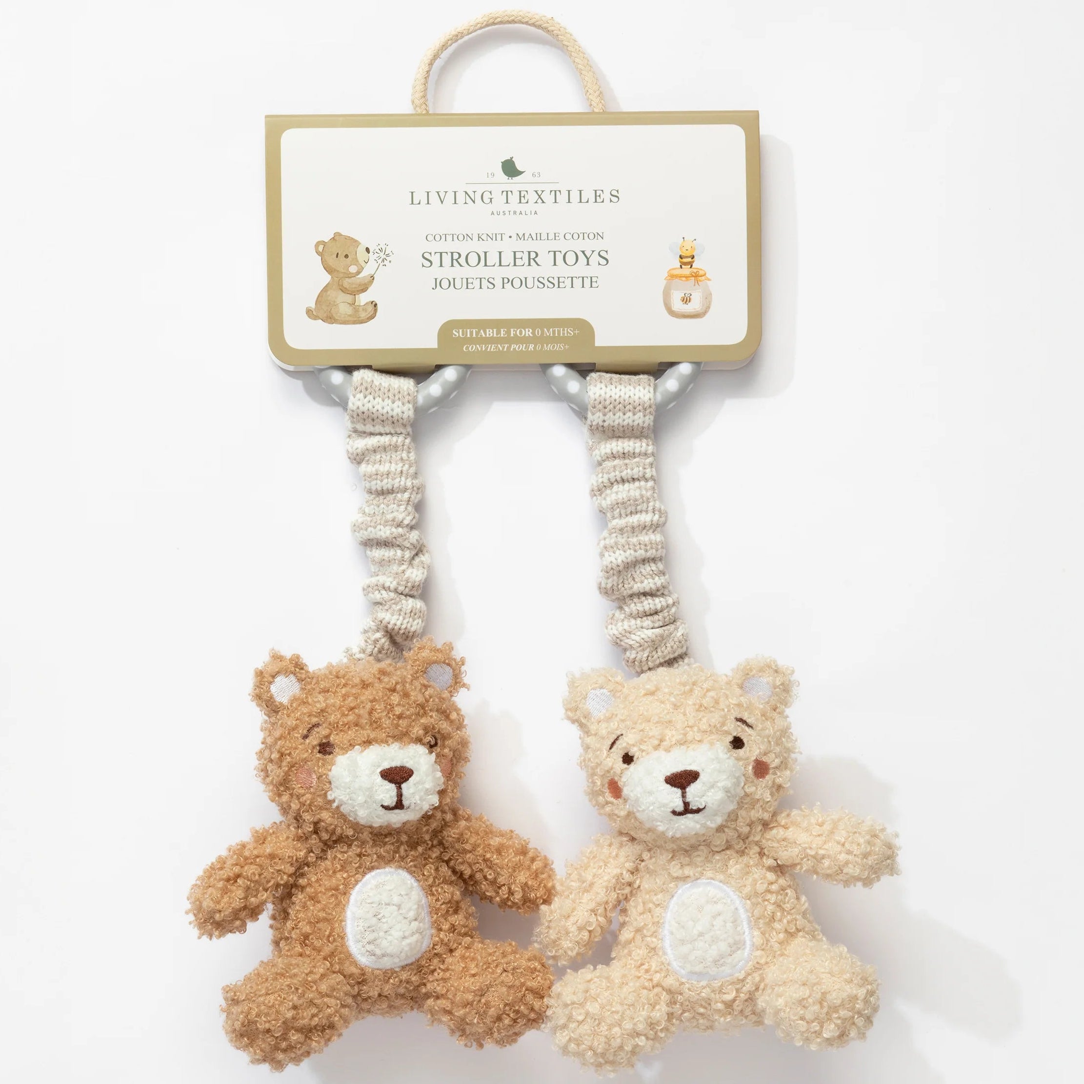 Baby play gym hanging bear toy set