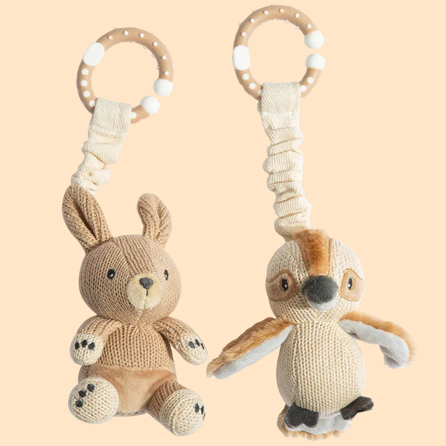 Kangaroo & Kookaburra Mini Market Play Gym/Stroller Toys - Living Textiles