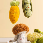 Living Textiles mushroom and corn baby toys styled for play gym and stroller use