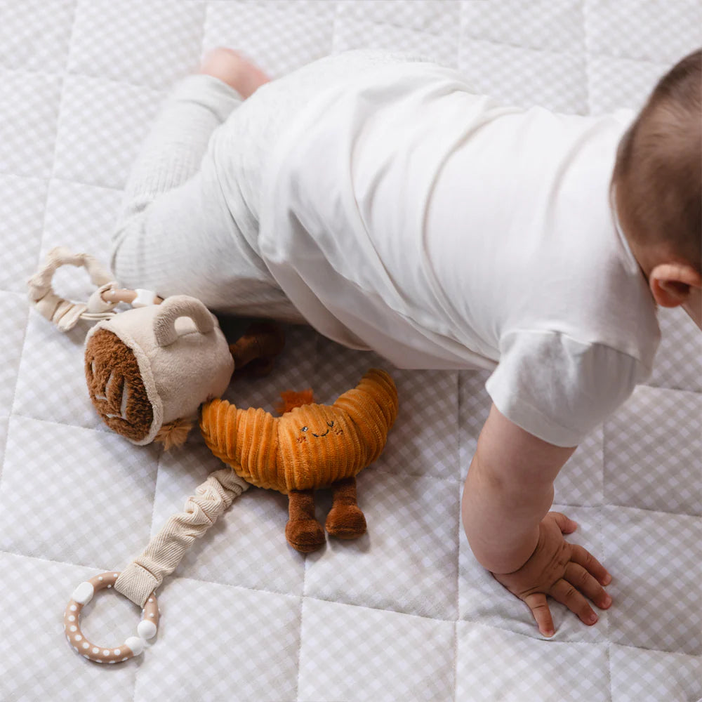 Living Textiles coffee and croissant mini market baby toys styled for play and sensory exploration