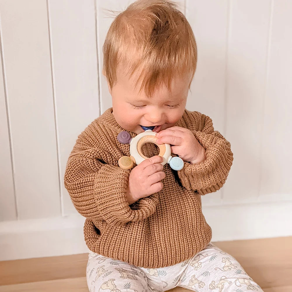 Blue Multi Surface Teething Wheel - Living Textiles