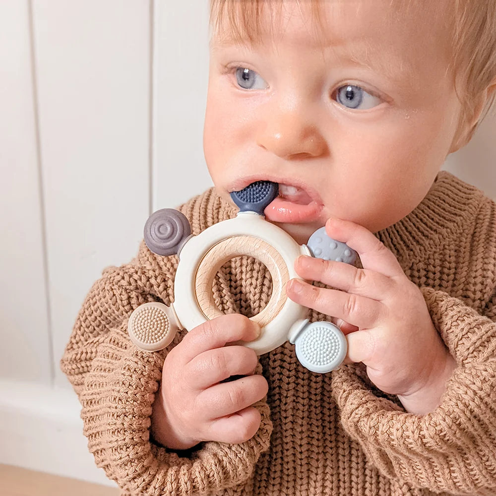 Blue Multi Surface Teething Wheel - Living Textiles