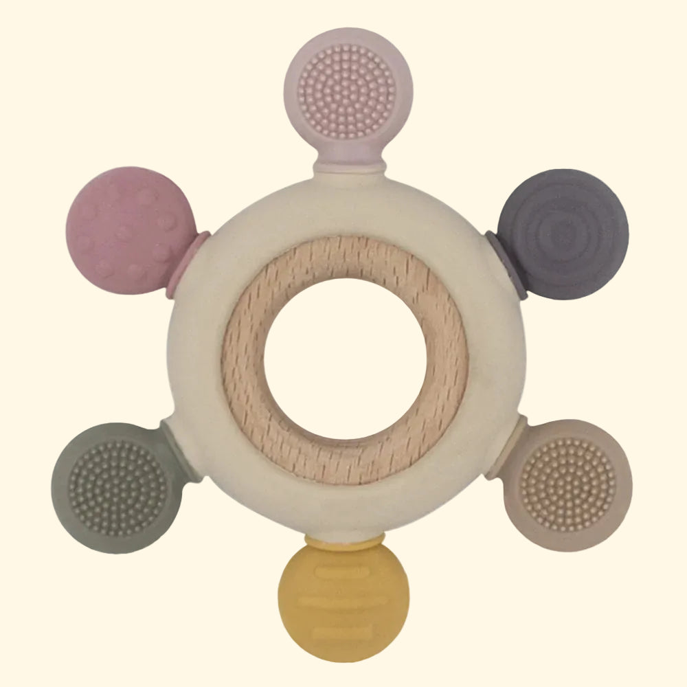 Rose Multi Surface Teething Wheel - Living Textiles