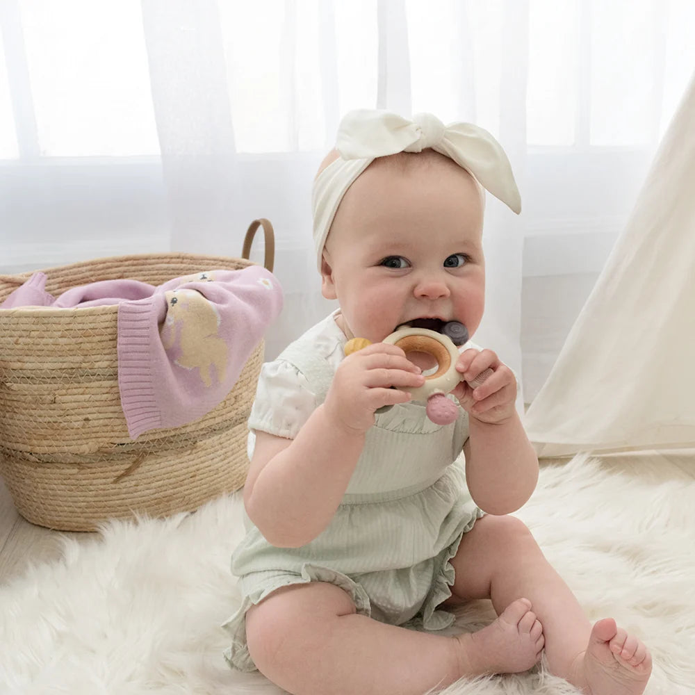 Rose Multi Surface Teething Wheel - Living Textiles