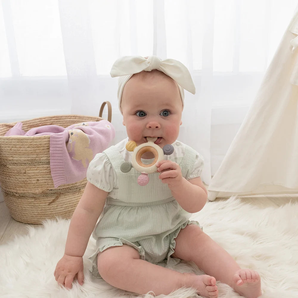 Rose Multi Surface Teething Wheel - Living Textiles