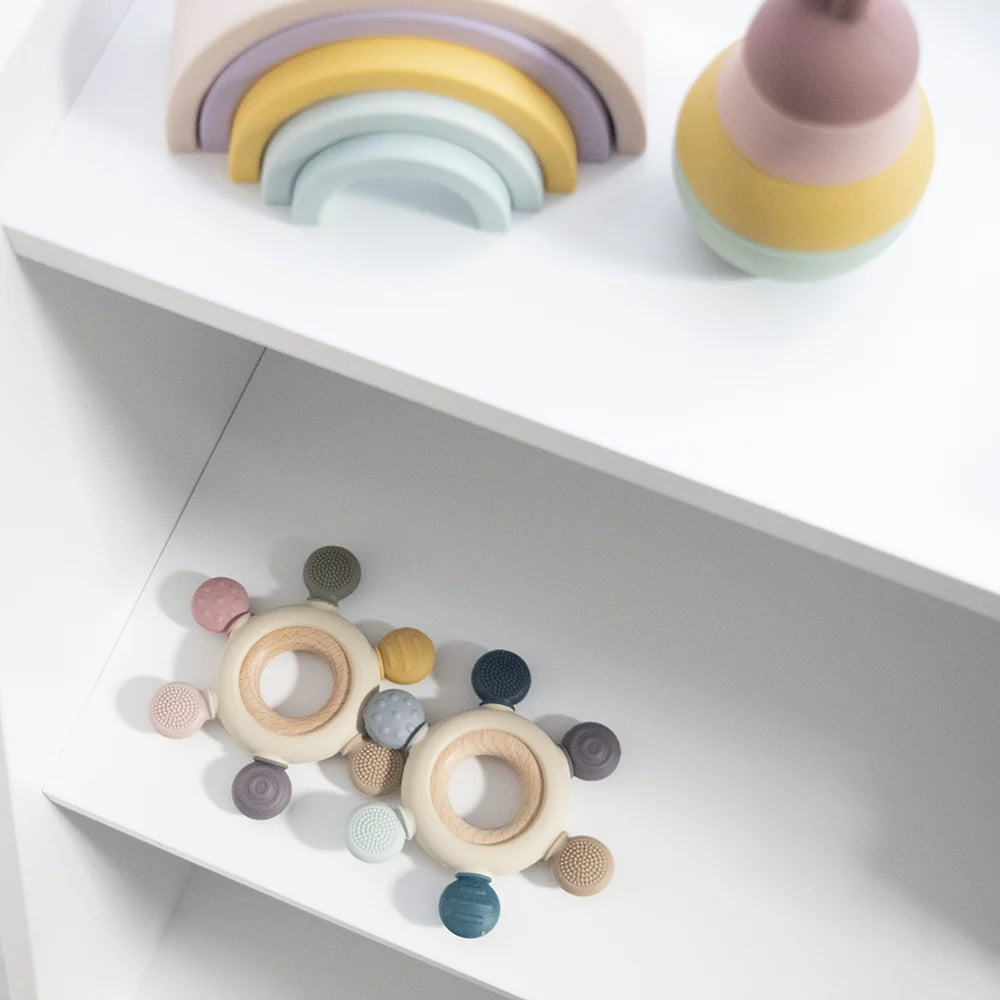 Blue Multi Surface Teething Wheel - Living Textiles