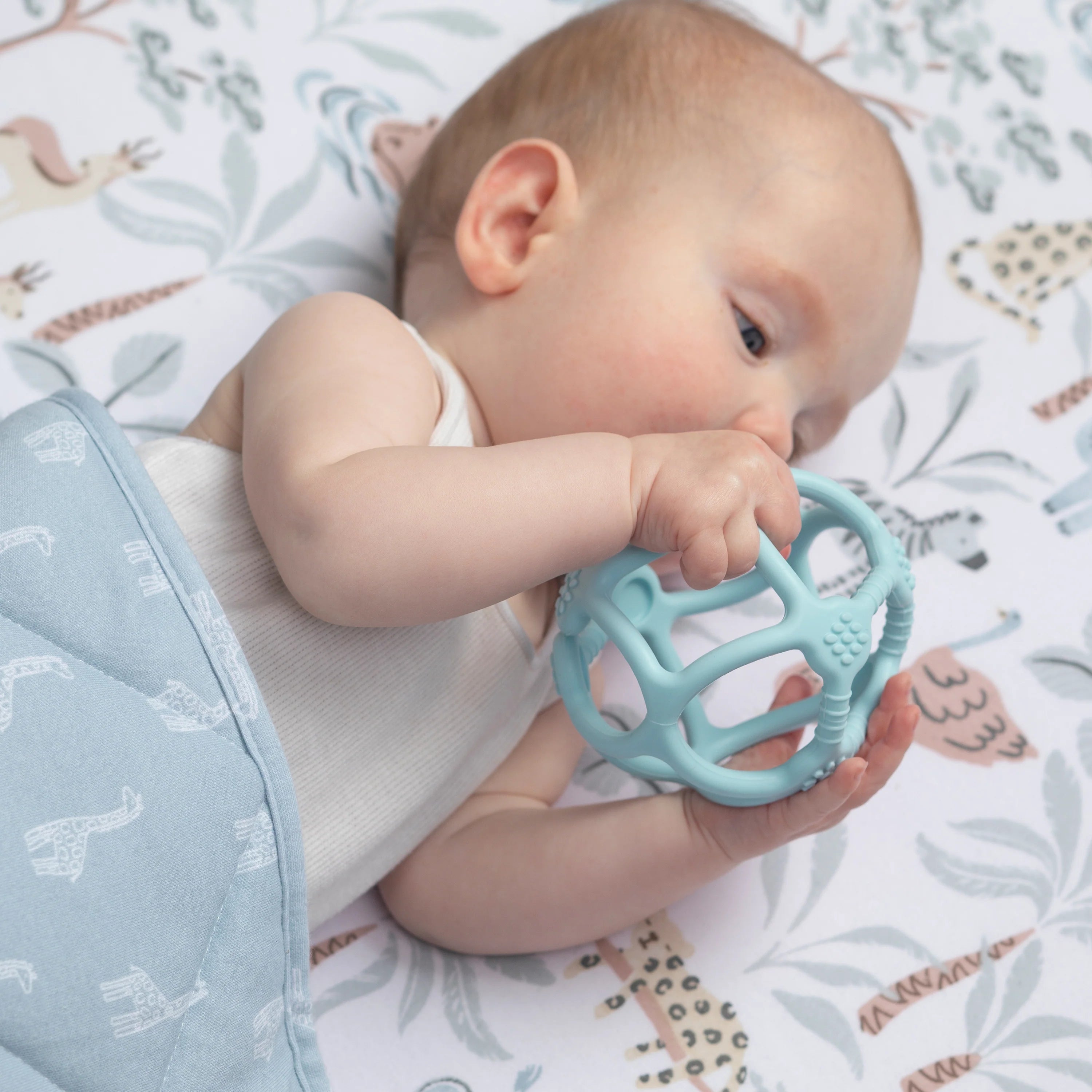 Blue Silicone Teething Ball - Living Textiles