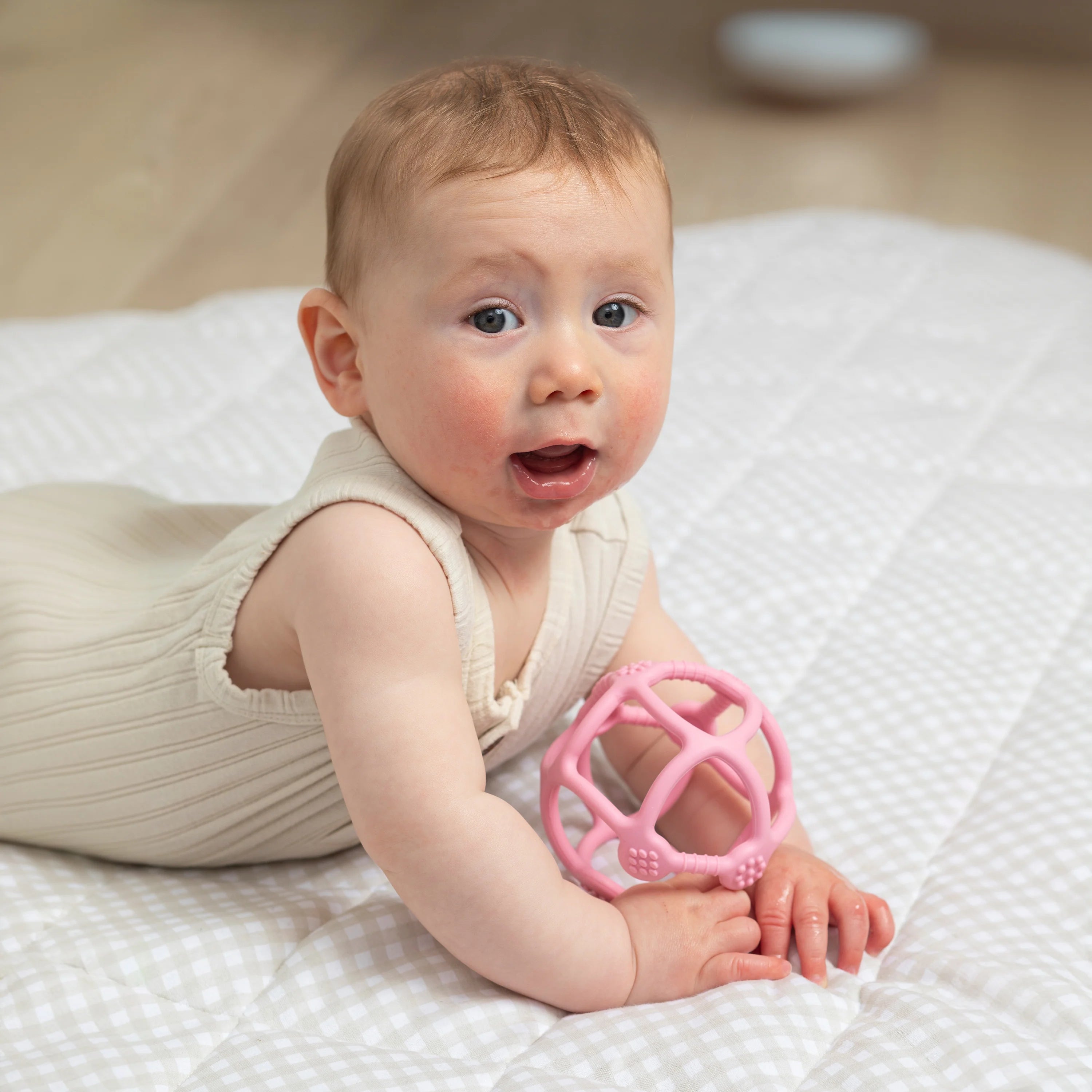 Pink Silicone Teething Ball - Living Textiles