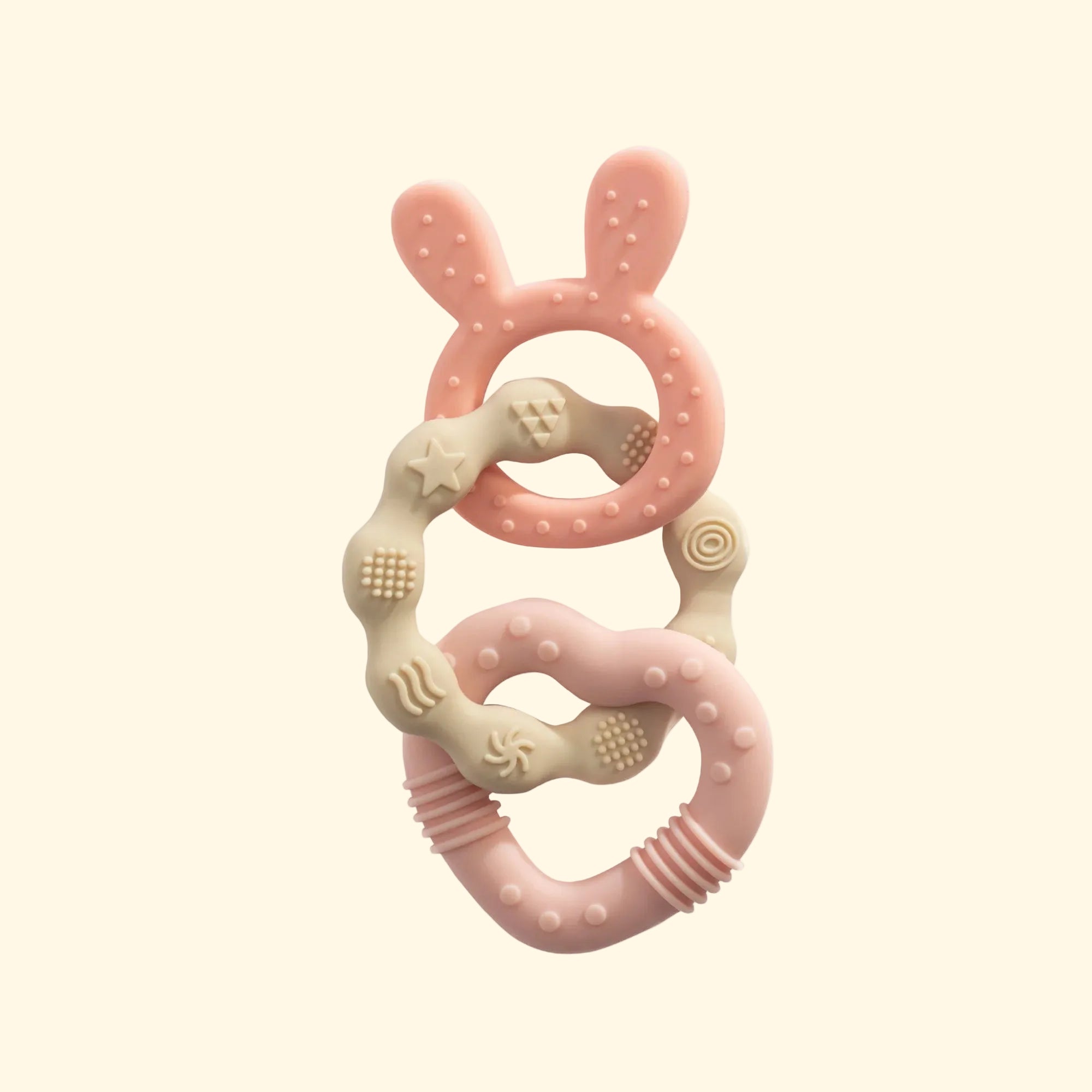 Pink Silicone Bunny Teether - Living Textiles