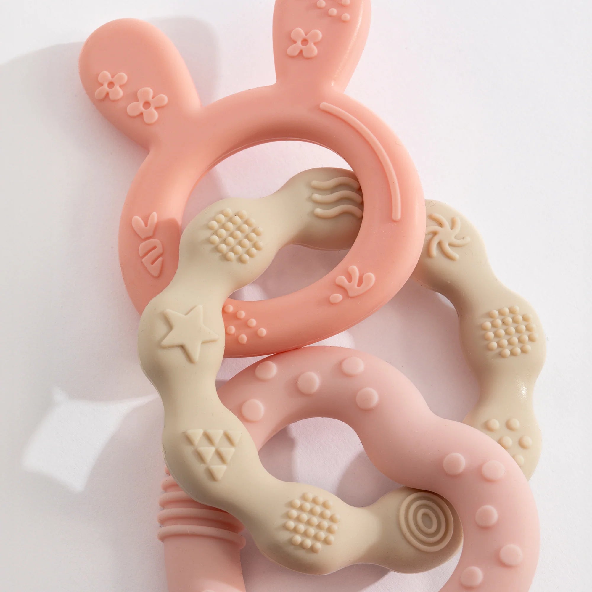 Pink Silicone Bunny Teether - Living Textiles