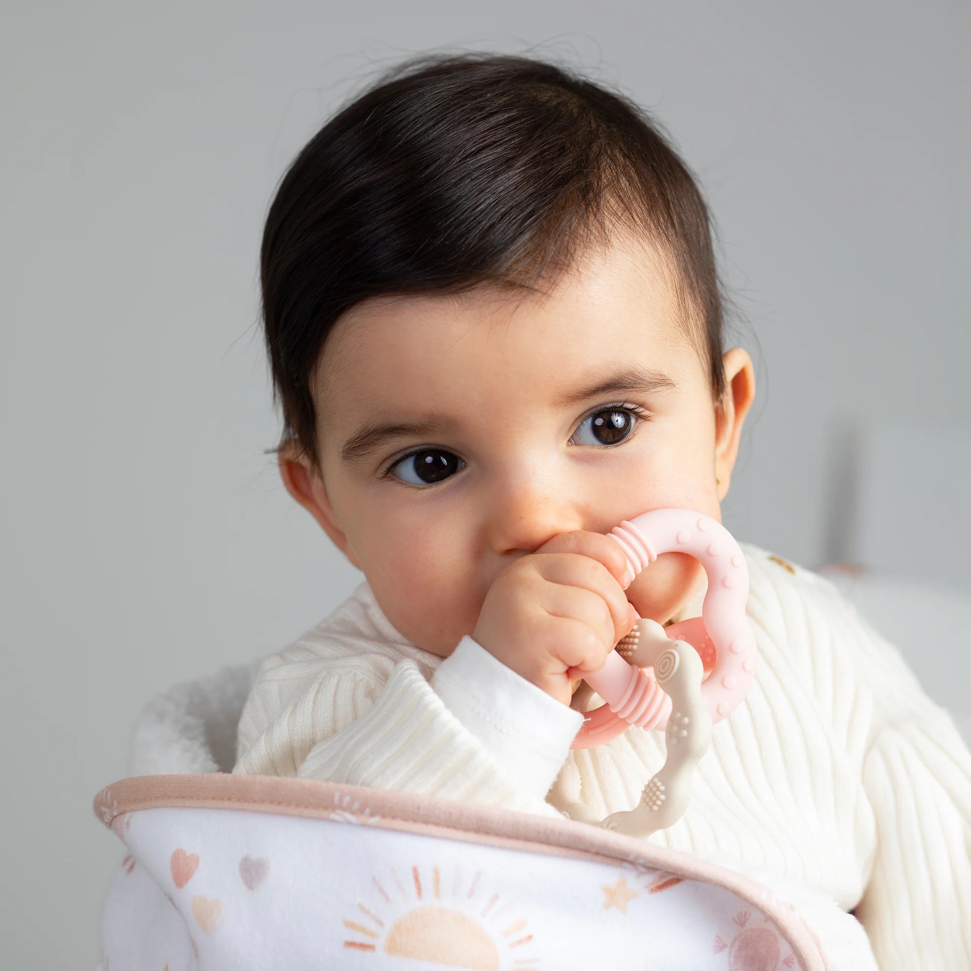 Pink Silicone Bunny Teether - Living Textiles
