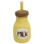felt banana milk toy handmade wool pretend play doll drink bottle Juni Moon
