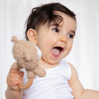Cuddly Bear Teething Ring Rattle & Dummy Chain Gift Set - Living Textiles