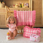 Pink Gingham Doll Bedding Set - SALLI Collective