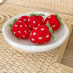 Strawberries & Plate Felt Food Set - Playtisserie