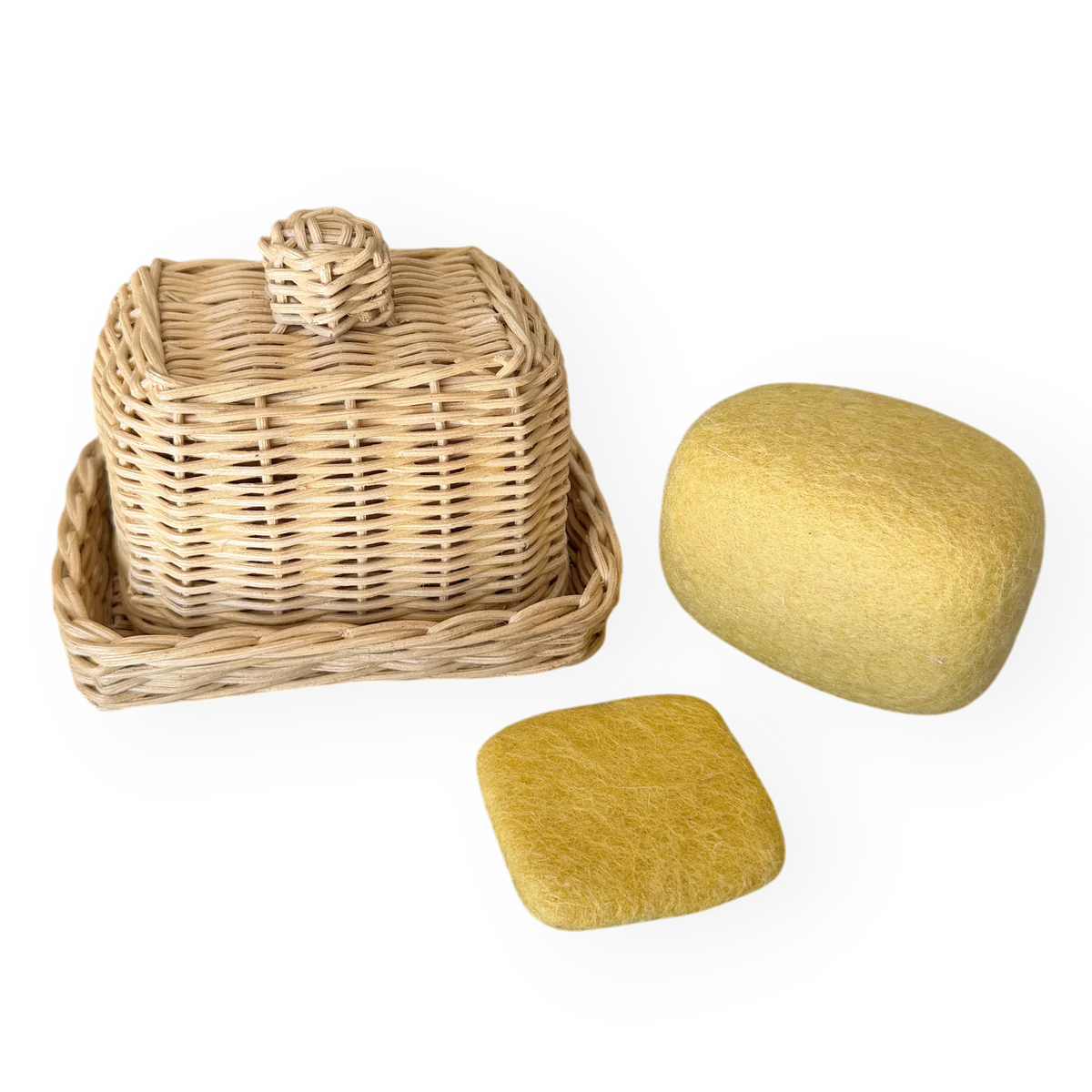 Felt Butter & Rattan Butter Dish - Playtisserie