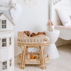 lifestyle ohoto of the tiny harlow branded magic milk and juice bottles made for baby dolls pretend play. liquid disappears and is a lot of fun