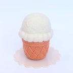 felt vanilla ice cream cone toy handmade wool pretend play dessert moon detail Juni Moon