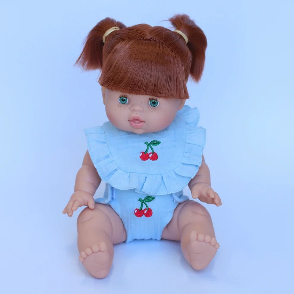 Cherry Dolls Frilled Bib & Diaper Set - SALLI Collective
