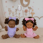 Lilac Gingham Dolls Romper & Bow Set - SALLI Collective