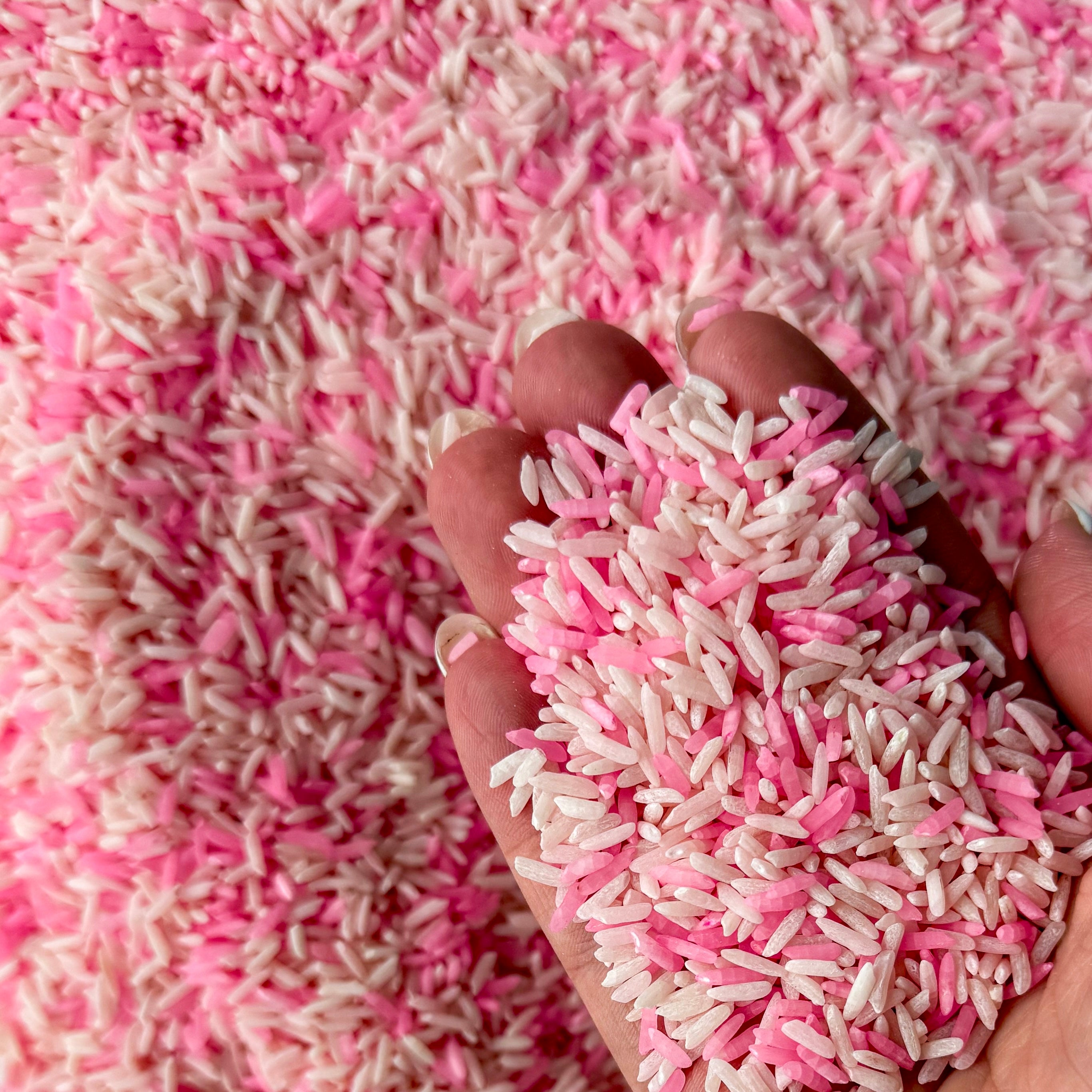 Petal Picnic Pink Rice Sensory Base - Honey Hollow