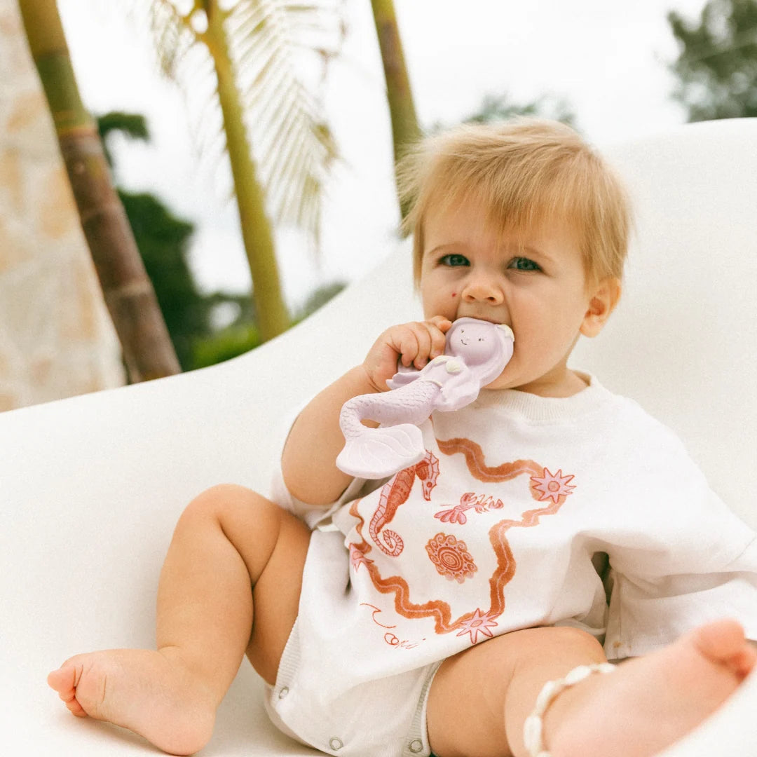 Grape Maeve the Mermaid Natural Rubber Teether Toy - Winnie Parkes