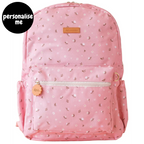 Fox & Fallow backpack for kids, perfect for school, daycare and everyday use. Spacious, practical and designed for little adventures. Personalisation of embroidery with name also available on bags in 2 placements. This print is dusty roses
