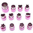 Fruit & Veggie Cutters - 12 Piece Set | Violet Pink