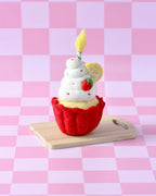 Giant Strawberry Cupcake + Candle Felt Food - Tara Treasures