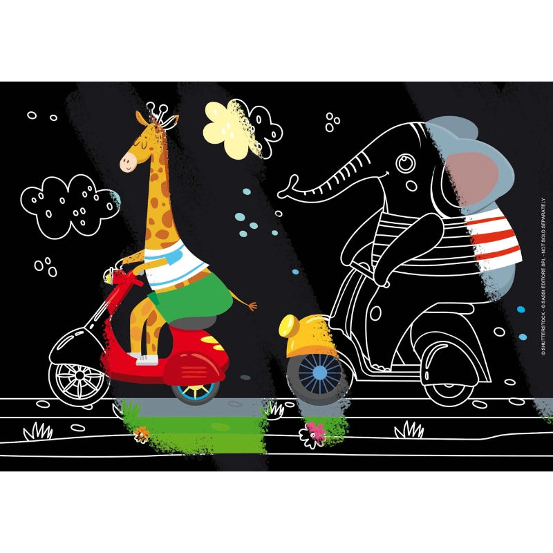Vehicle themed screen-free activity kit for kids
