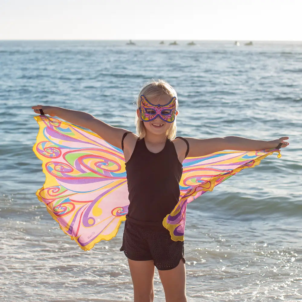 Rainbow Fairy Wings & Mask Set - Dreamy Dress Ups