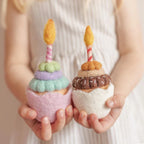 Chocolate Peanut Butter Birthday Wish Cupcake Felt Food - Juni Moon