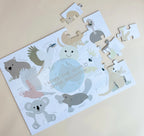 Pastel Australian animal puzzle for children with double-sided design