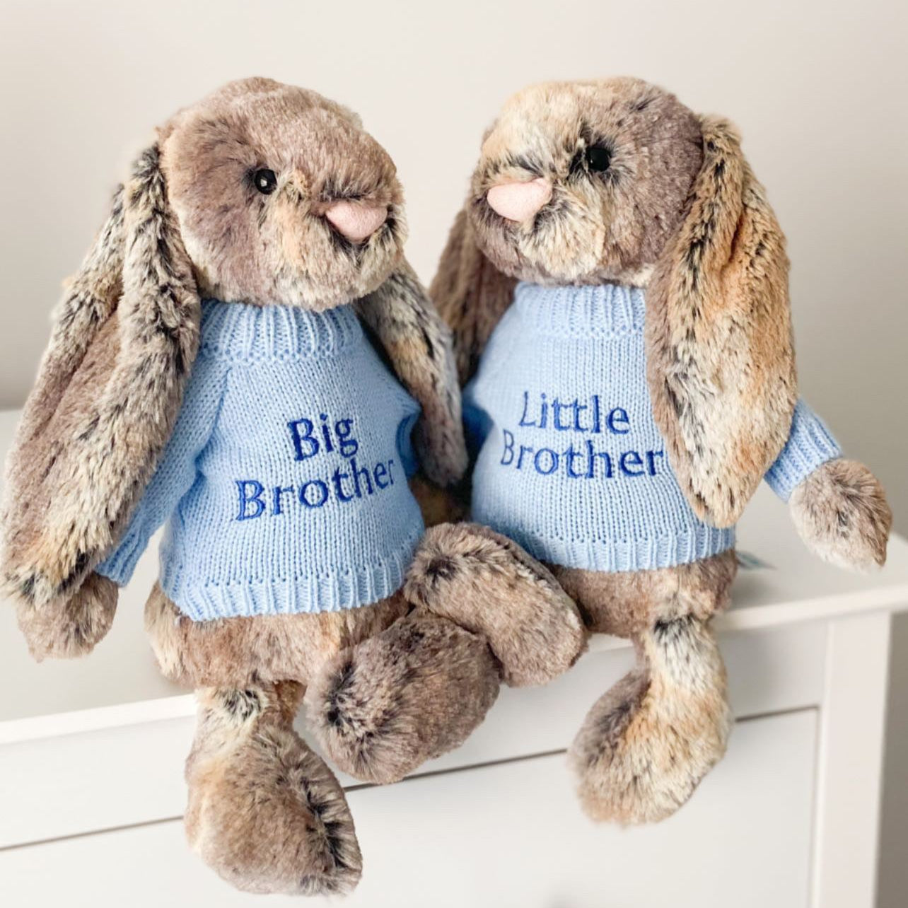 Personalised Medium Plush Baby Blue Jumper - Ellsworth