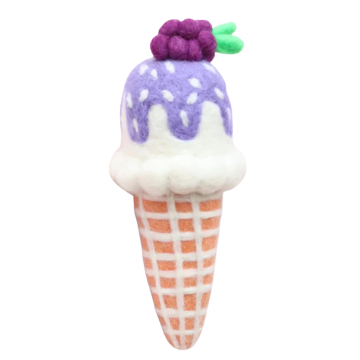 Blackberry Ice-Cream Cone Felt Food - Juni Moon