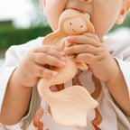 Natural rubber mermaid baby teether suitable from birth by Winnie Parkes
