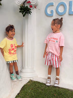 Traveller Tee Pink Yellow Reversible children's t-shirt by Lokal Folk