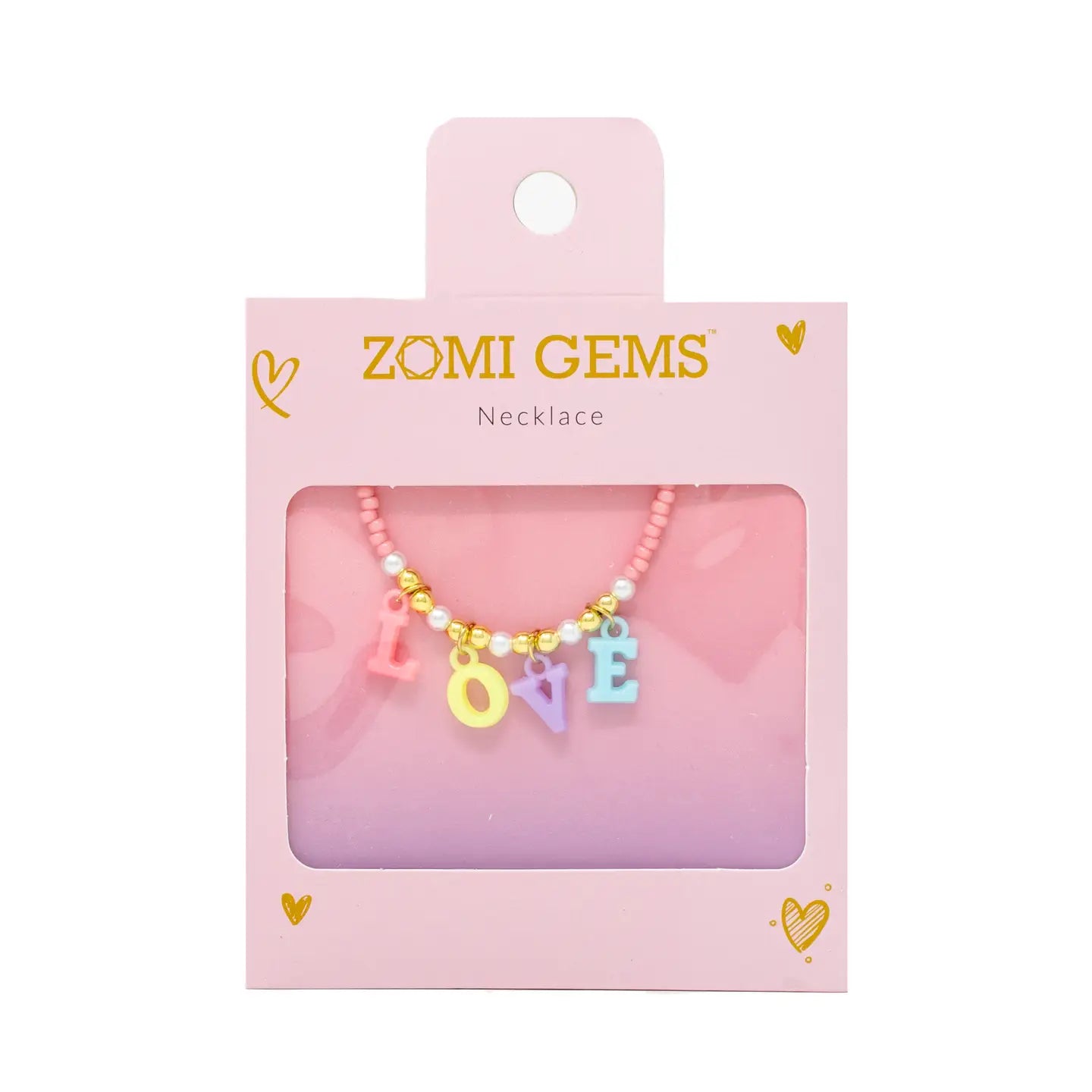 Pink Bead Necklace - Love