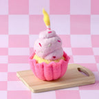 Giant Pink Vanilla Cupcake + Candle Felt Food - Tara Treasures