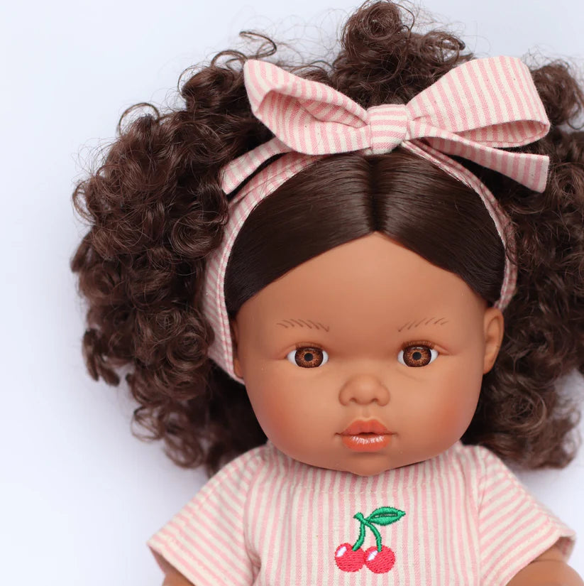 Cherry Pinstripe Doll Outfit Set - SALLI Collective
