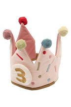 Birthday party crown featuring removable numbers 1 through 9