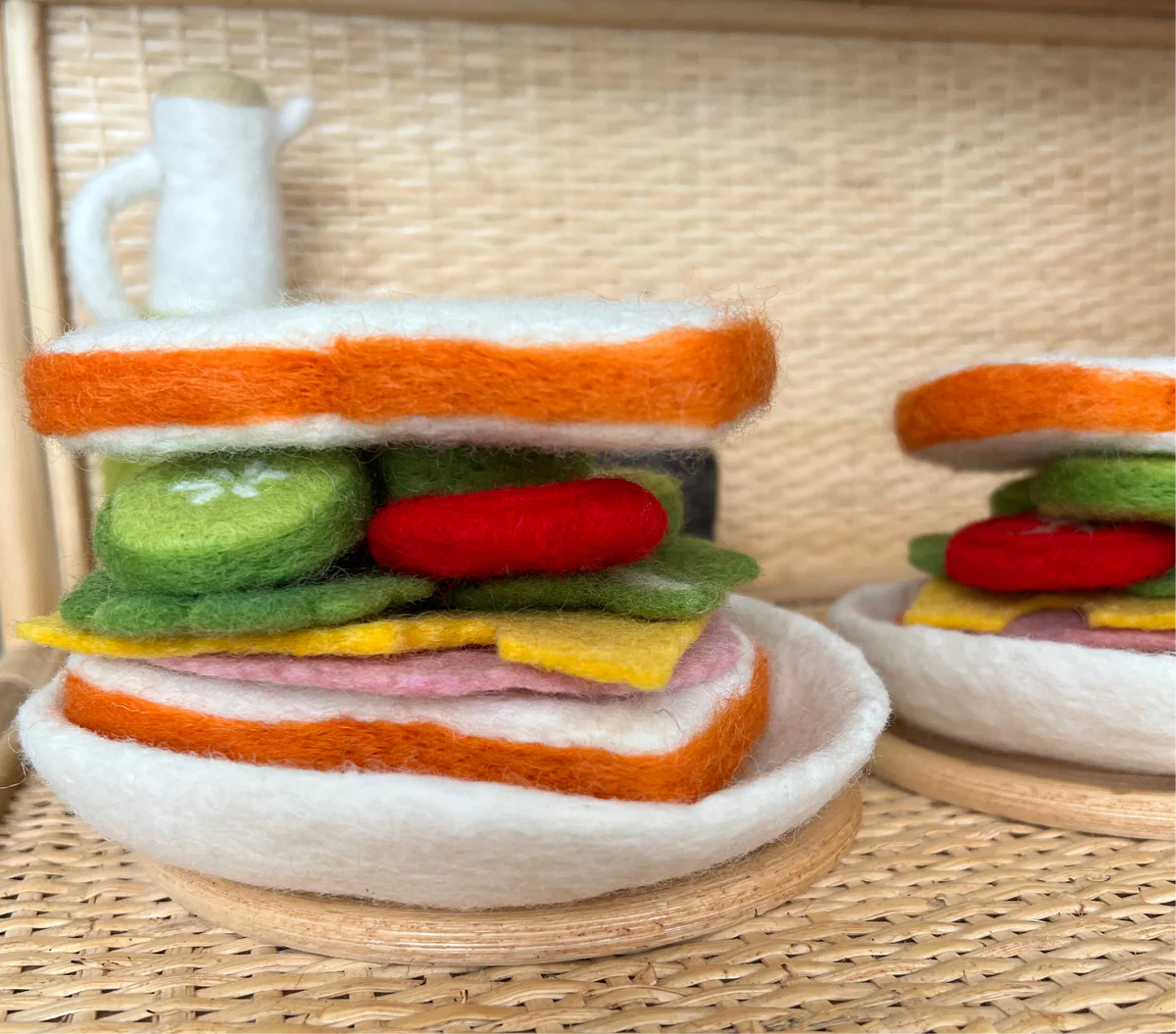 Ham, Cheese & Salad Sandwich Felt Food Set - Playtisserie