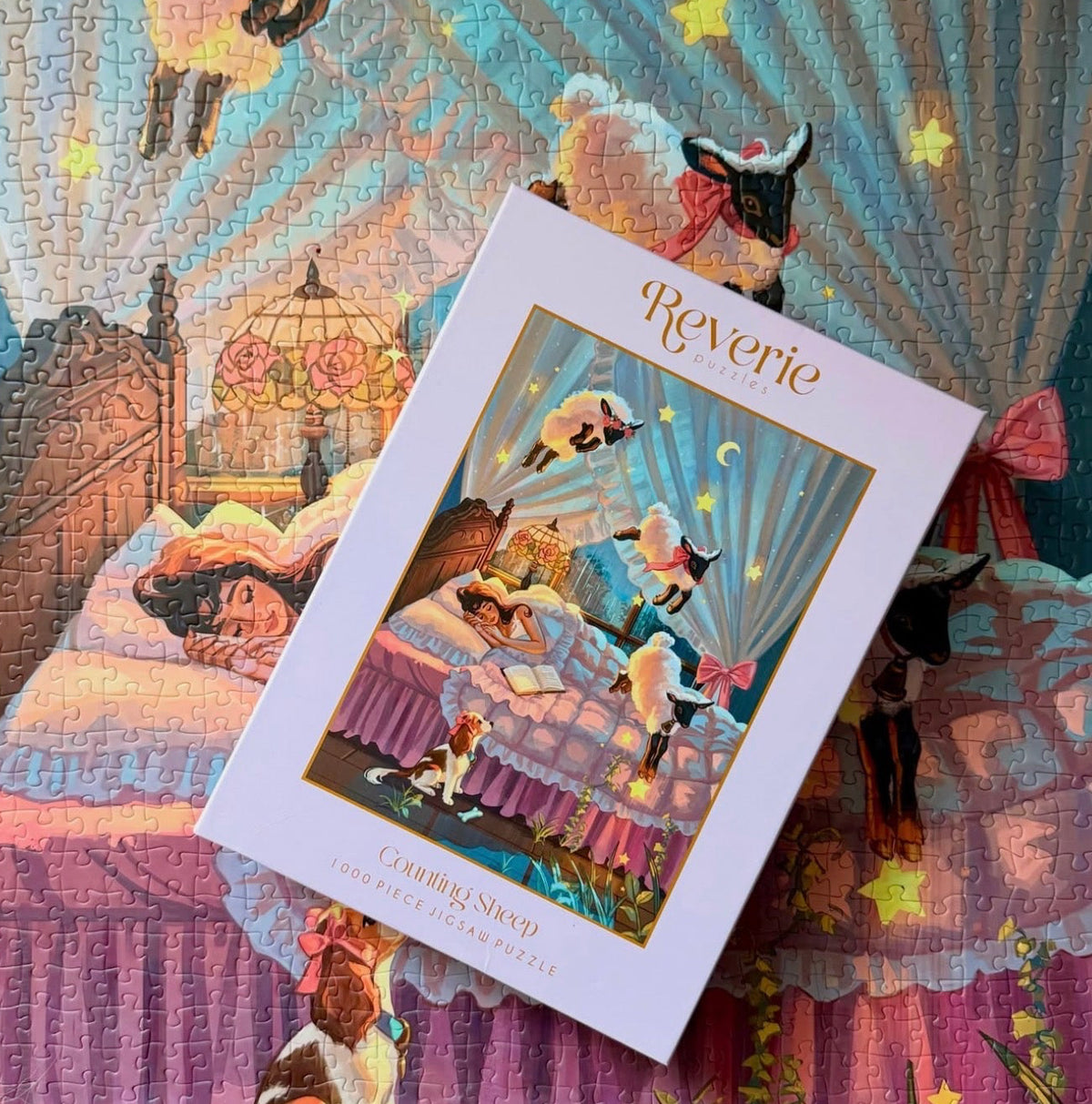 Counting Sheep 1000 Piece Jigsaw Puzzle – Reverie Puzzles