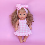 Pink Gingham Dolls Dress & Bow Set - SALLI Collective