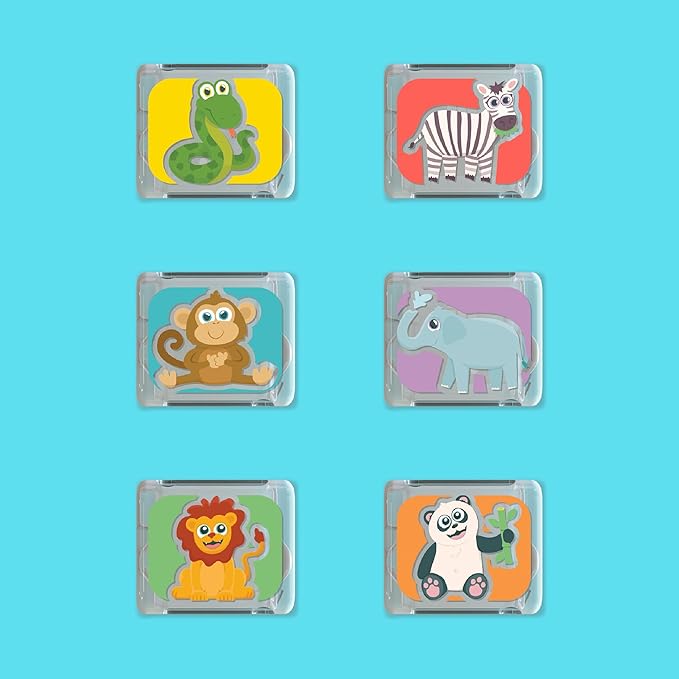 Zoo animal sensory light cubes for bath time and messy play
