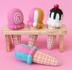 Dipped Chocolate Cherry Ice-Cream Cone Felt Food - Juni Moon