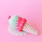 Raspberry Pistachio Ice-Cream Cone Felt Food - Juni Moon