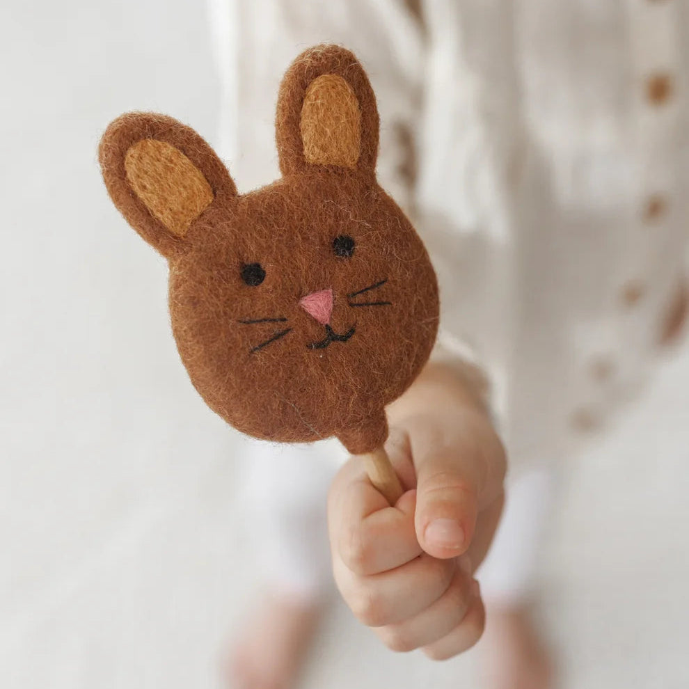 Chocolate Easter Bunny Felt Lollipop - Juni Moon