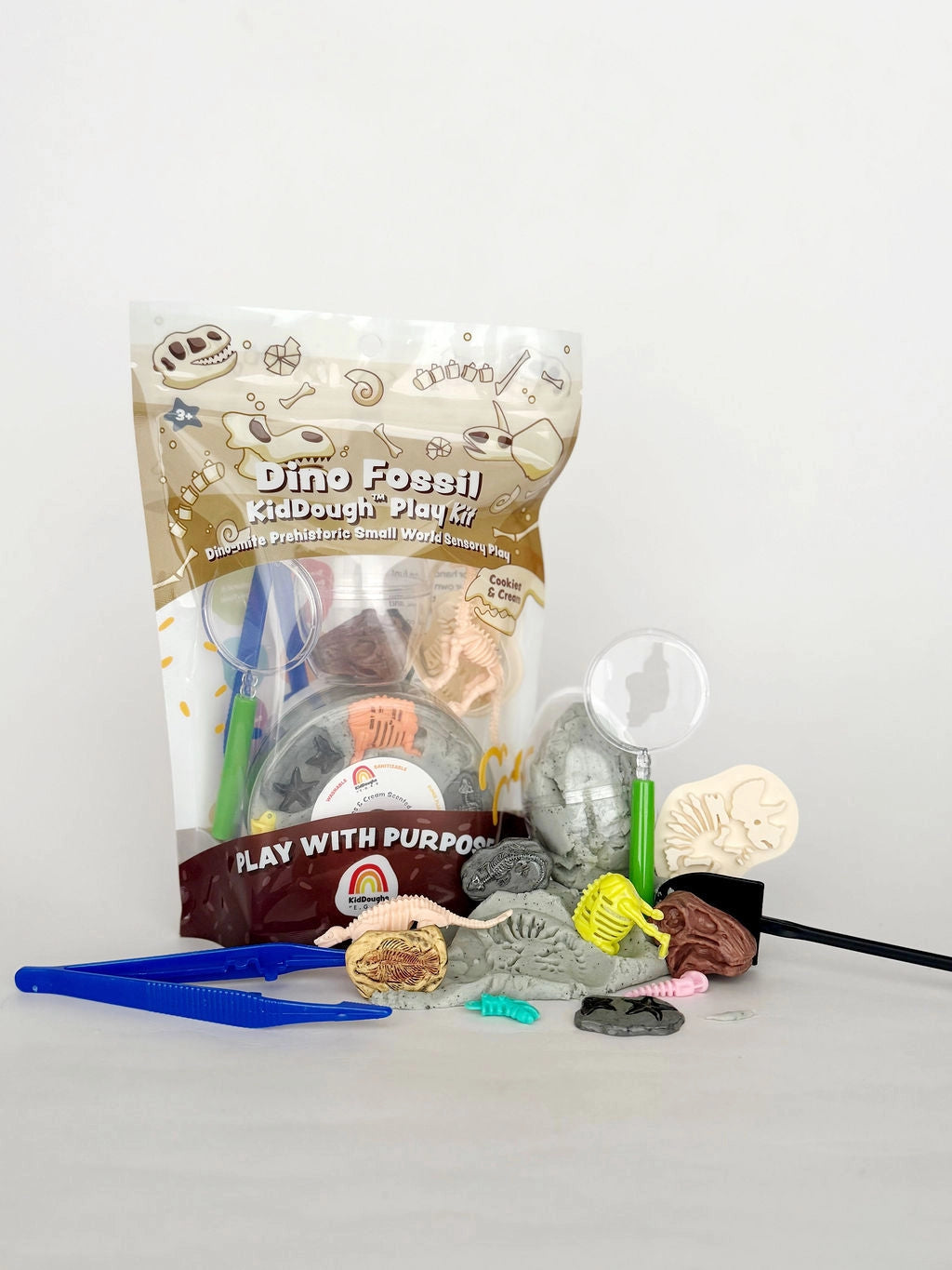 Dinosaur Fossil Dig Playdough Kit - Earth Grown KidDoughs