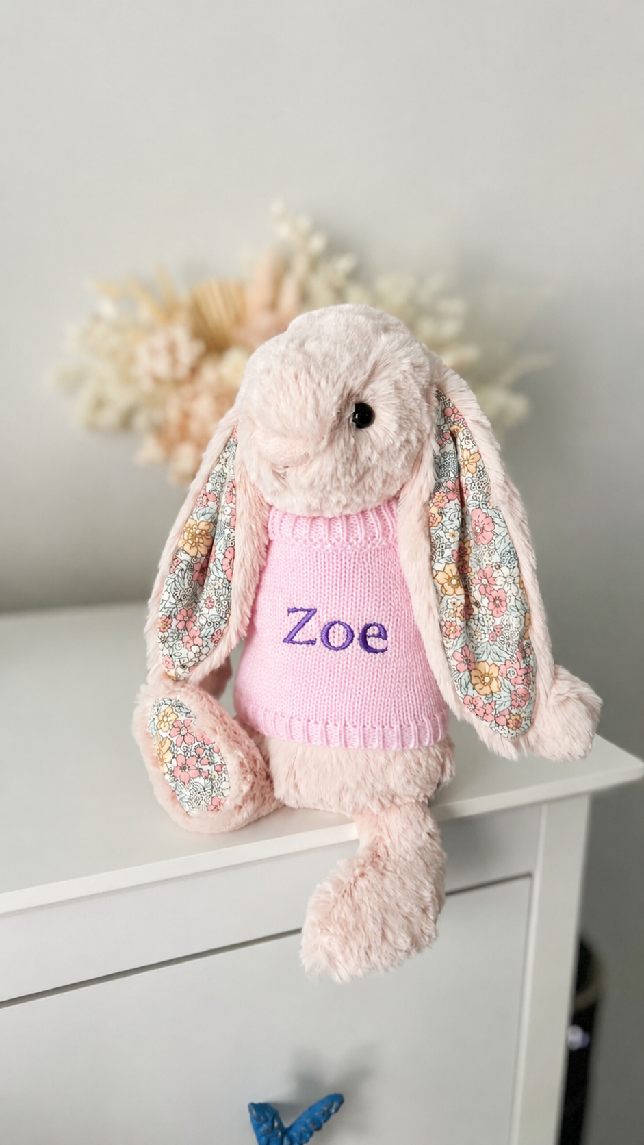Personalised Medium Plush Baby Pink Jumper - Ellsworth